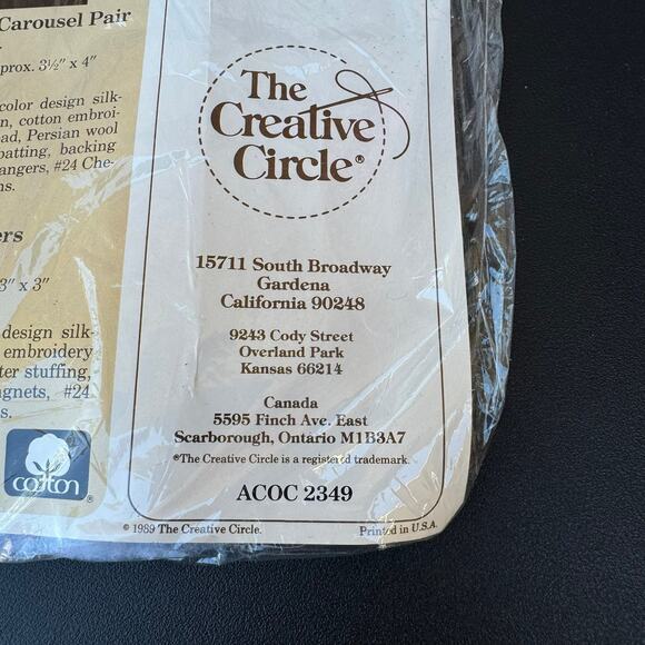 The Creative Circle 2354 Christmas Embroidery Kit Ornaments Fridge Magnets 1989 - Picture 2 of 6